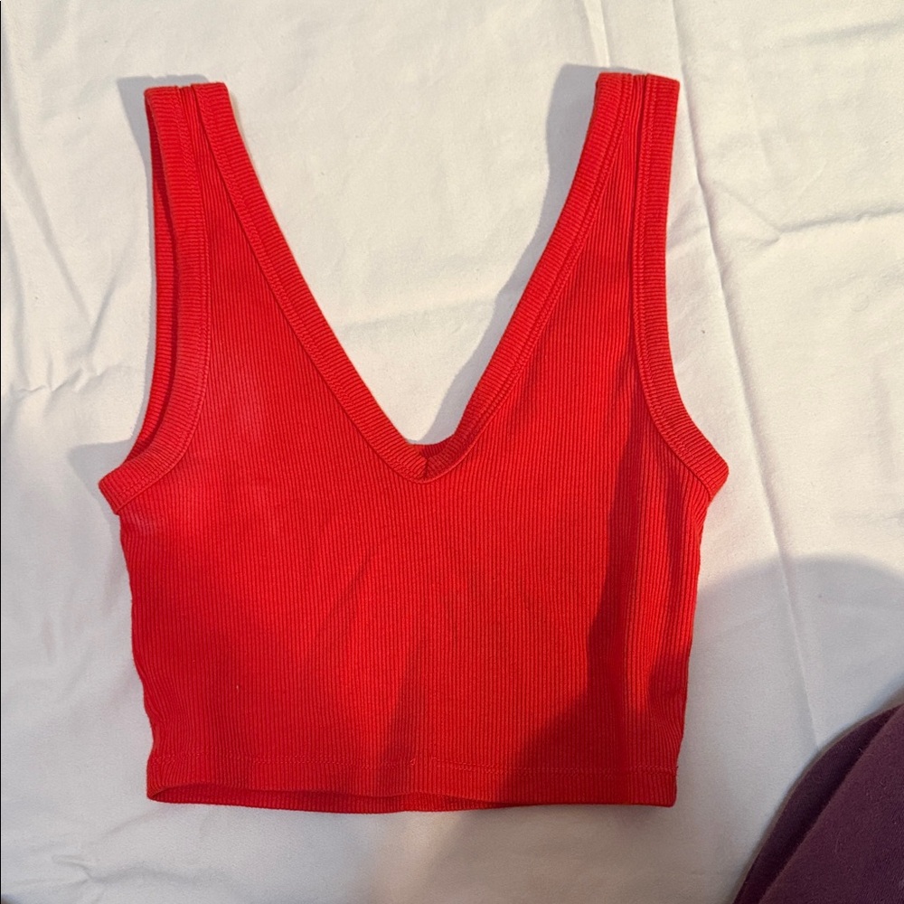 Wild Fable Red Ribbed Tank Top
